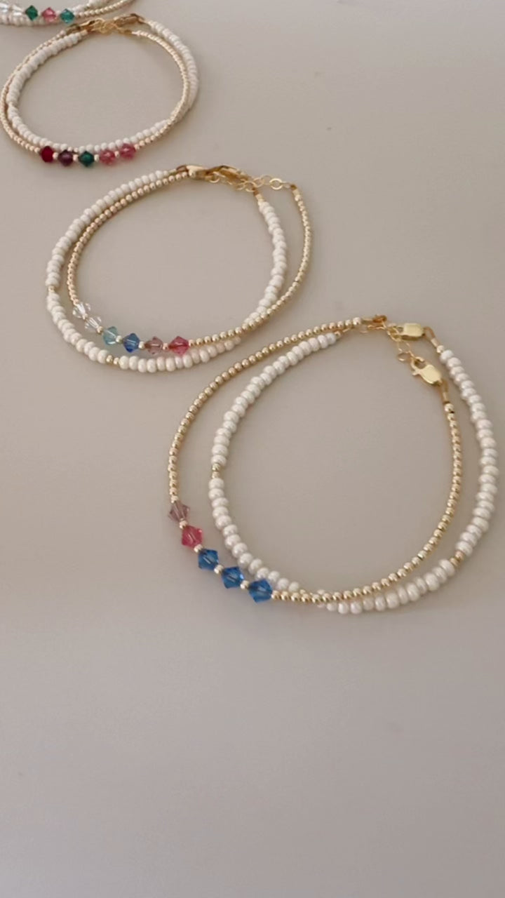 14k gold filled Swarovski birthstone bracelet