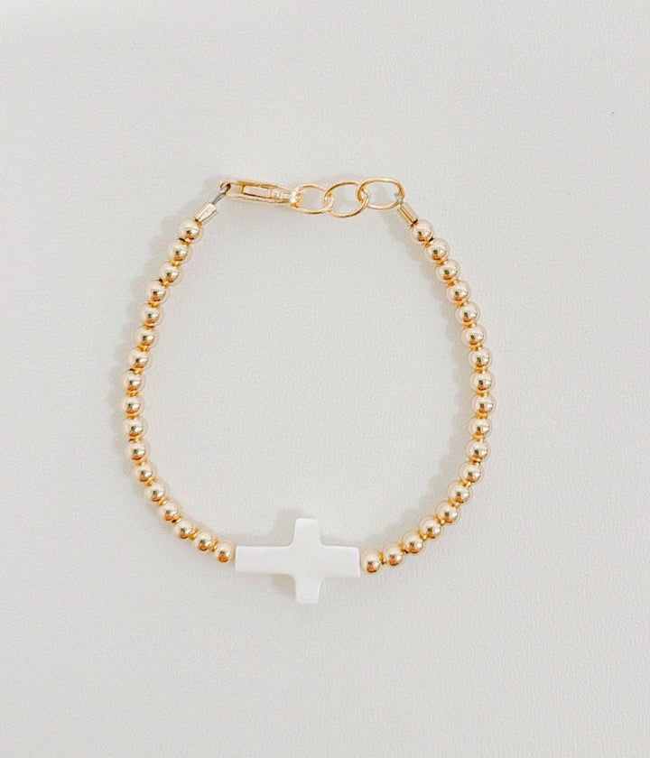 14k gold filled cross bracelet