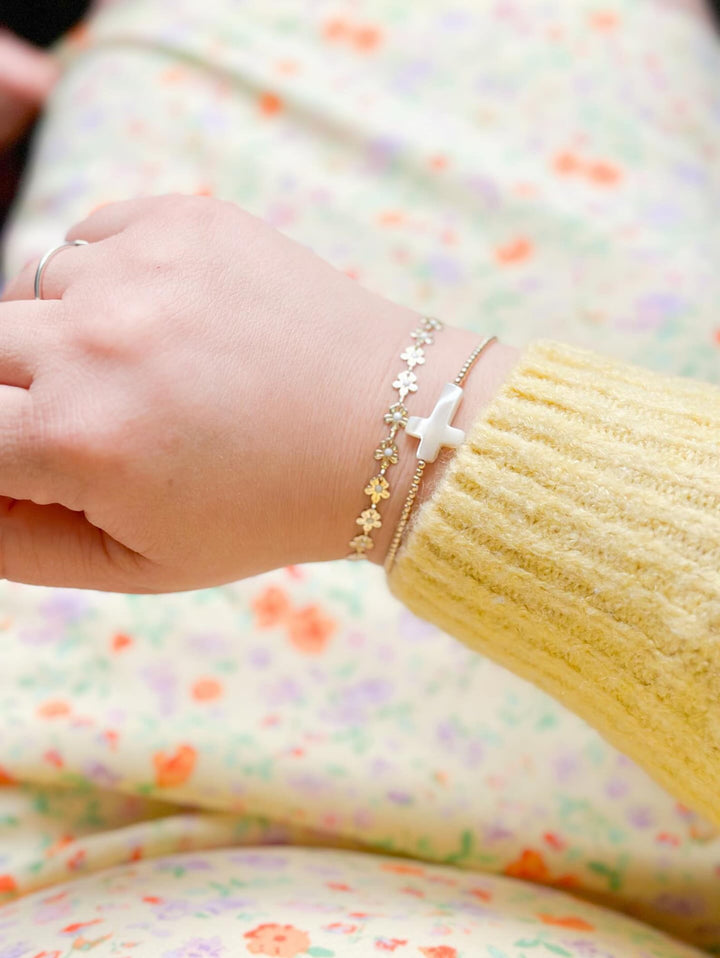 14k gold filled cross bracelet