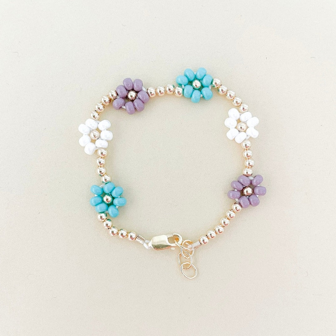 14k gold filled daisy flower bracelet