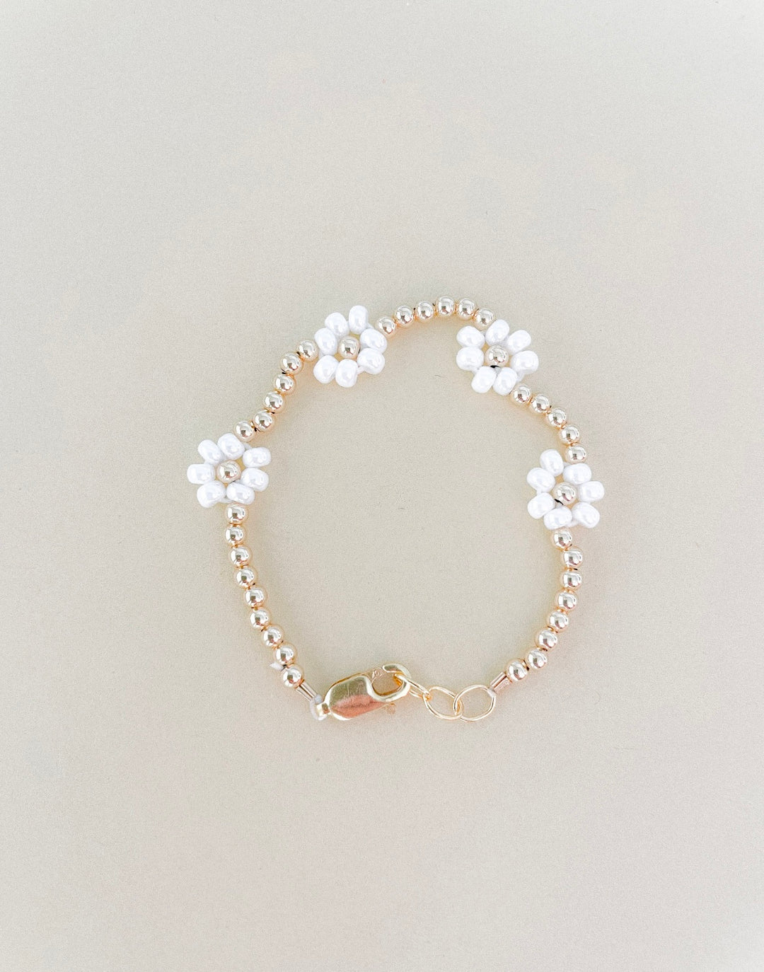 14k gold filled daisy flower bracelet