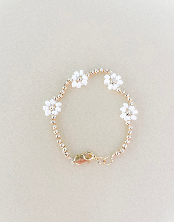 14k gold filled daisy flower bracelet