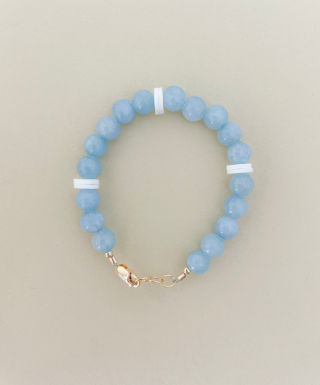 14k gold filled sky blue stone bracelet