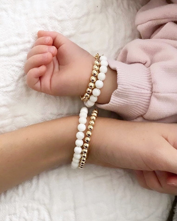 5mm gold filled baby and mom bracelet