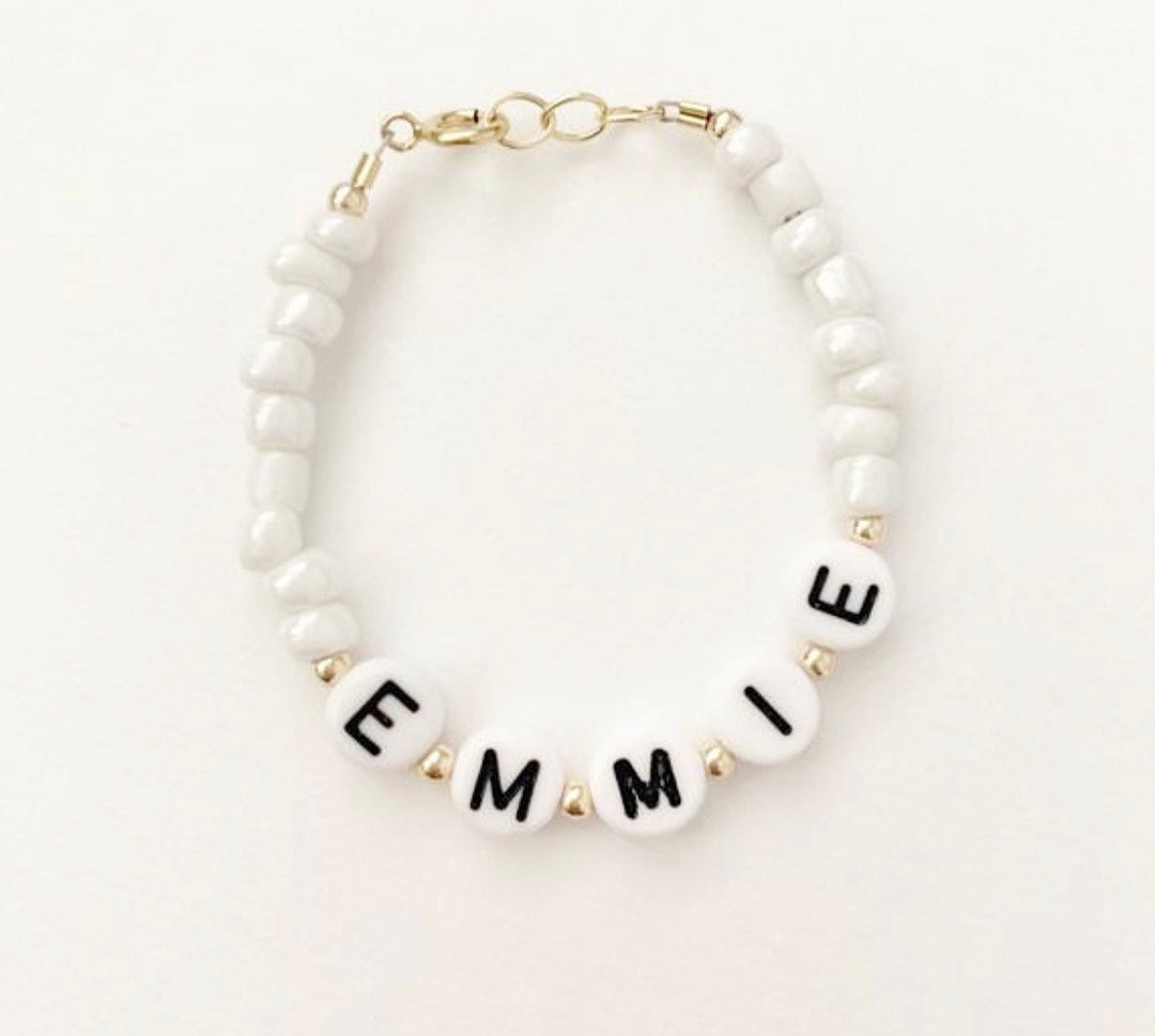 Black and white Name bracelet