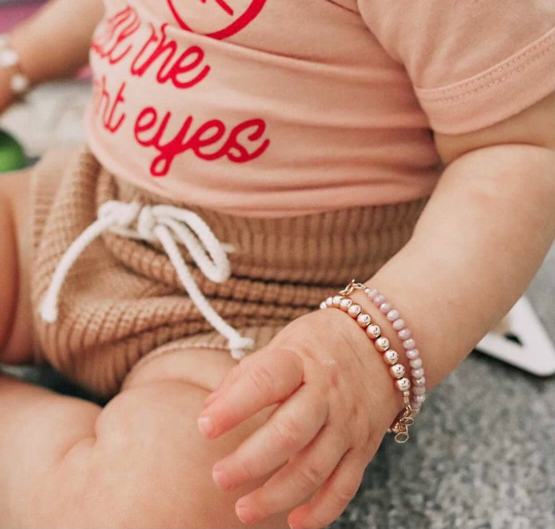 5mm gold filled baby and mom bracelet