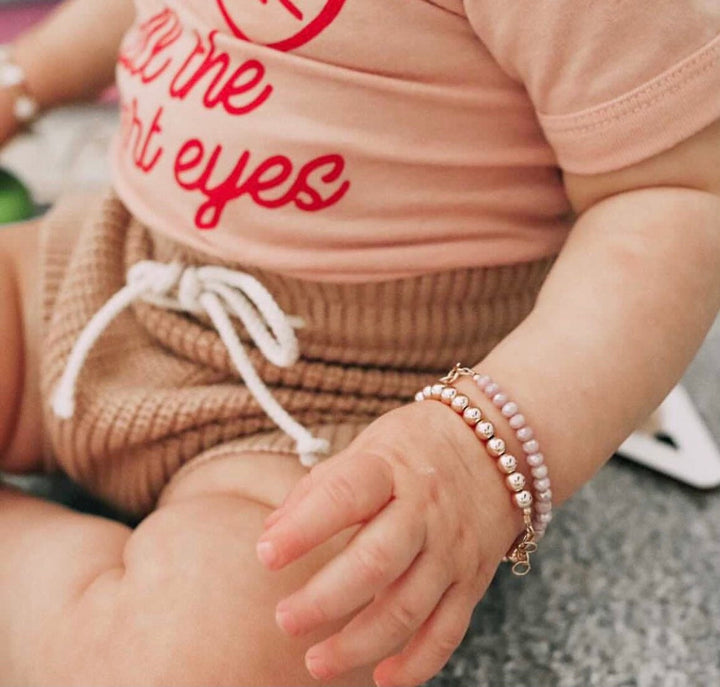 5mm gold filled baby and mom bracelet