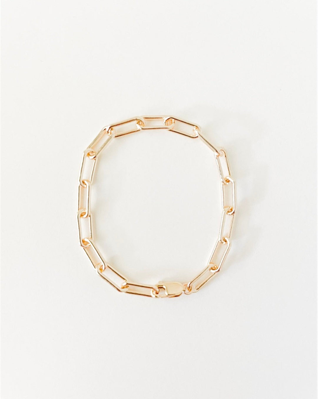 Gold filled paperclip chain bracelet