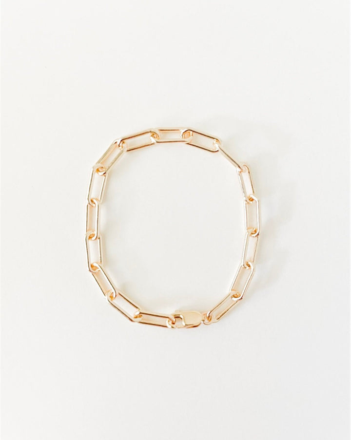 Gold filled paperclip chain bracelet