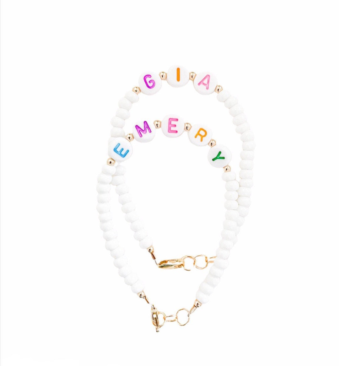 Custom Rainbow Letter Bead Bracelet | Name Gift | Beaded Bracelet for Girls, Babies & Adults