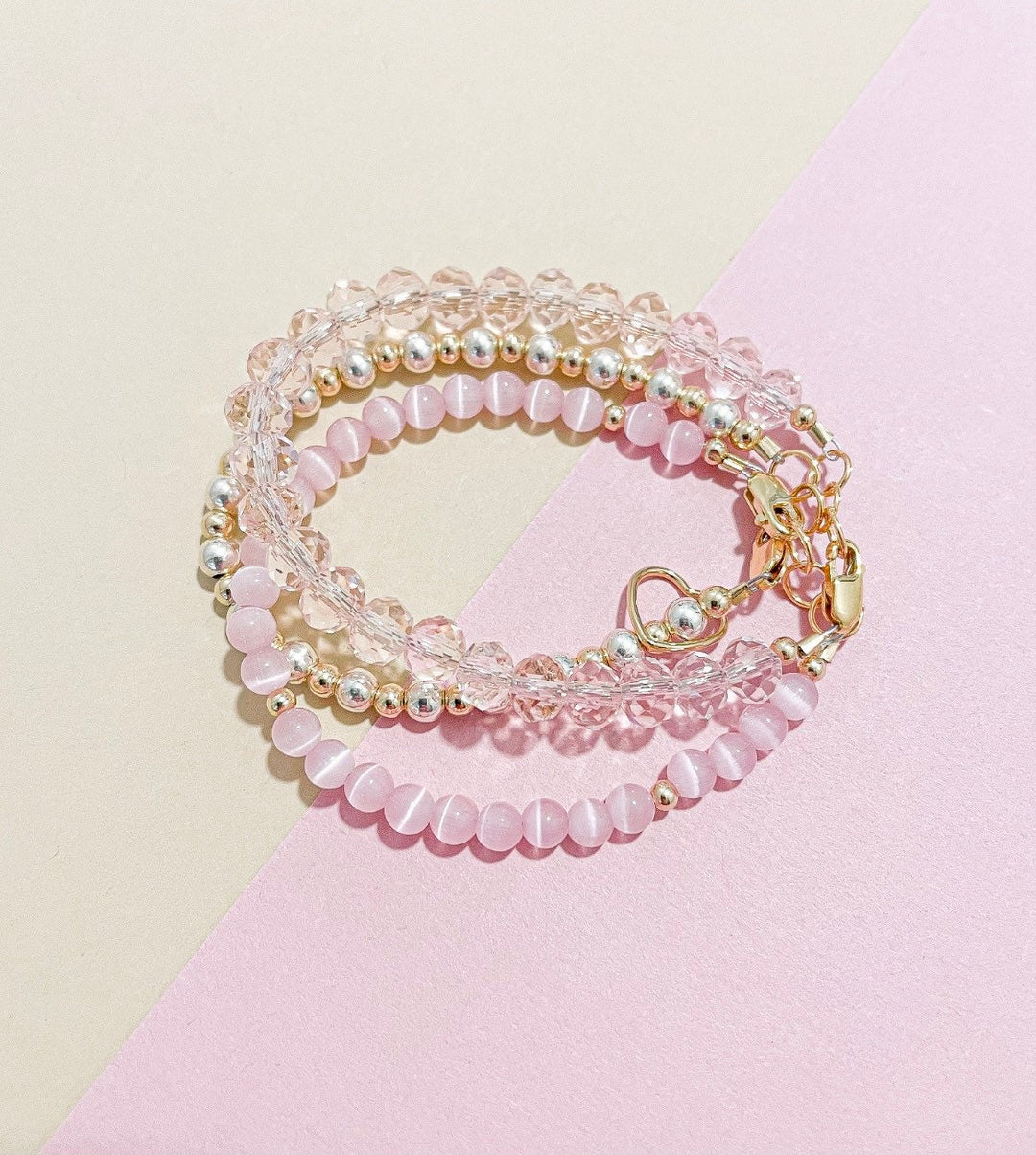 Pink cat eye bracelet