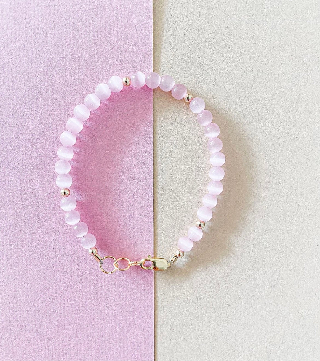 Pink cat eye bracelet