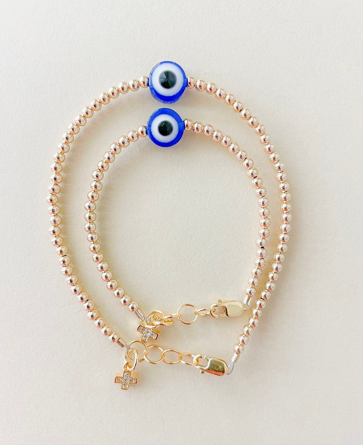 Evil eye gold filled bracelet