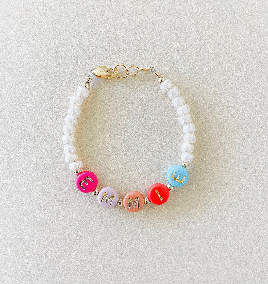 Rainbow letter bead custom name bracelet