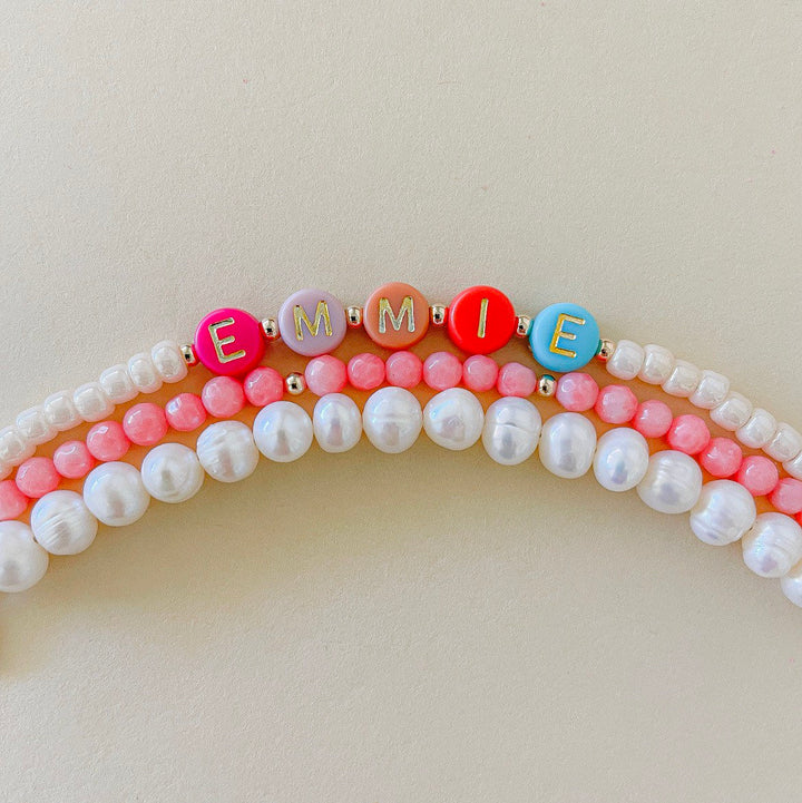 Rainbow letter bead custom name bracelet